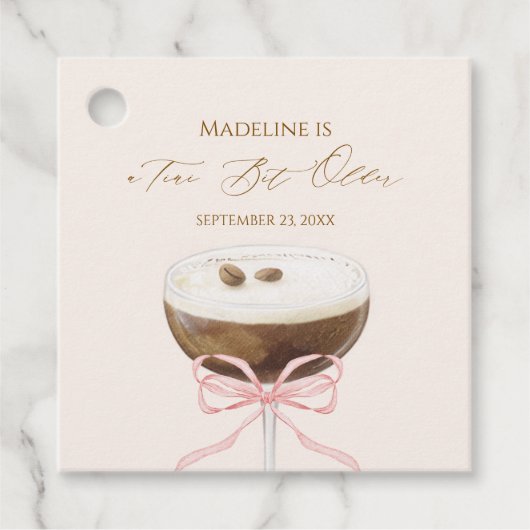 Een Tini Beetje Oudere Espresso Martini Gestreepte Bedankjes Labels (Voorkant)