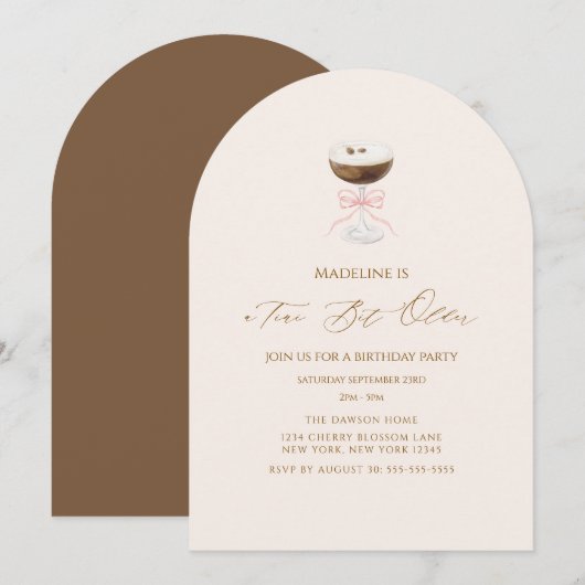Een Tini Beetje Oudere Espresso Martini Gestreepte Kaart (Voorkant / Achterkant)