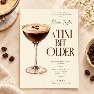 Een Tini Beetje Oudere Espresso Martini Verjaardag Kaart