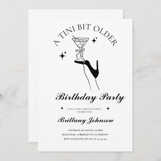 Een Tini beetje Oudere Espresso Martini Verjaardag Kaart (Voorkant / Achterkant)