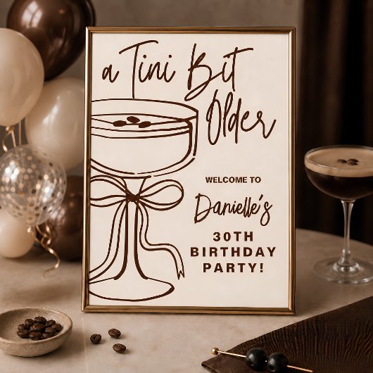 Een Tini Beetje Oudere Espresso Martini Verjaardag Poster