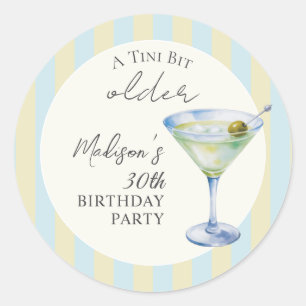 Een Tini Beetje Oudere Martini Cocktail Verjaardag Ronde Sticker