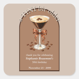 Een Tini Beetje Oudere Martini Espresso Bruine Boo Vierkante Sticker