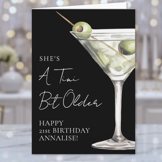 Een Tini Beetje Oudere Martini Gefeliciteerd Kaart