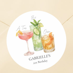 Een Tini Beetje Oudere Martini Gelukkige 21e Verja Ronde Sticker