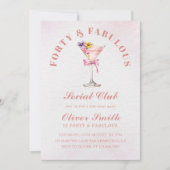 Een Tini Beetje Oudere Martini Veertig & Fabulous  Kaart (Voorkant)