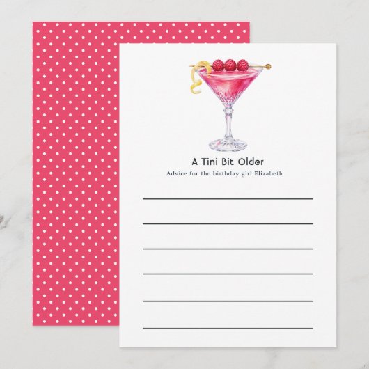 Een Tini Beetje Oudere Martini Verjaardagsfeest Advieskaart (Voorkant / Achterkant)