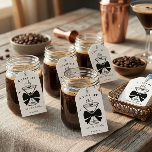 Een tini beetje oudere Martini Verjaardagsfeest Cadeaulabel