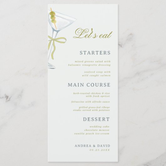 een Tini Beetje oudere Martini Volwassen 30e Verja Menu (Voorkant)