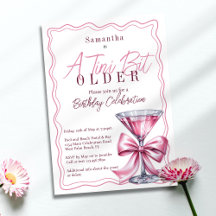 Een Tini Beetje Oudere Roze Strik Martini Verjaard