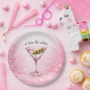 Een Tini Beetje Oudere Vrouwen Verjaardagsfeestje Papieren Bordje