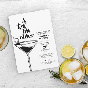 Een Tini Beetje Oudere Witte Martini Verjaardagsfe Kaart
