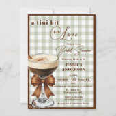 Een Tini Beetje Verliefd QR Code Espresso Bruidsfe Kaart (Voorkant)