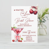 Een Tini Beetje Verliefd QR Code Martini Bruidsdou Kaart (Staand voorkant)