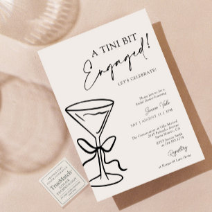 Een Tini beetje verloofd Black Bow Martini Vrijgez Kaart