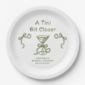 Een Tini Bit Closer Bruidsdouche Papieren Bordje (Voorkant)