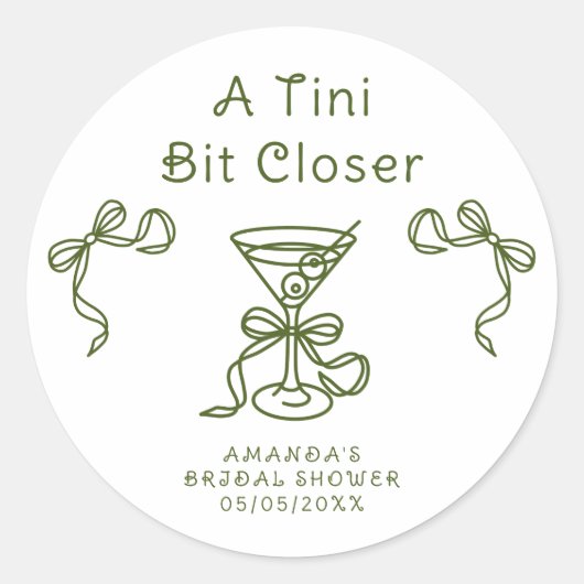 Een Tini Bit Closer Bruidsfeest  Ronde Sticker (Voorkant)