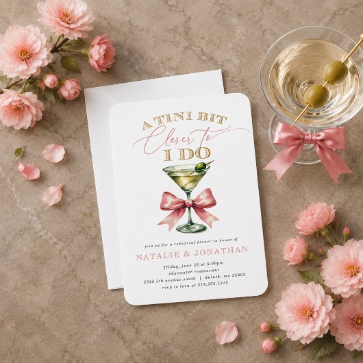 Een Tini Bit Closer Martini Oefenavond Dinner Kaart