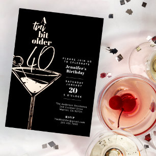 Een Tini Bit Olde 40e verjaardag cocktail party Folie Uitnodiging