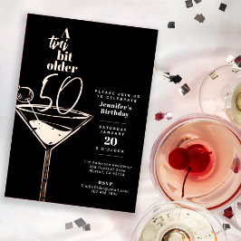 Een Tini Bit Olde 50ste verjaardag cocktail party Folie Uitnodiging