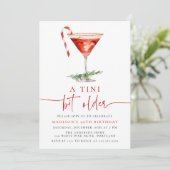 Een Tini Bit Older Candy Cane Martini Verjaardagsf Kaart (Staand voorkant)