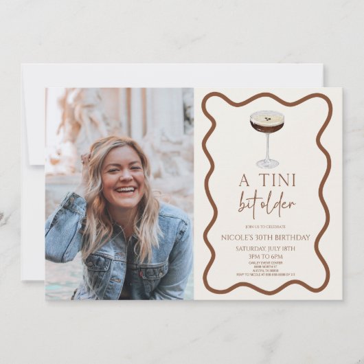 Een Tini Bit Older Espresso Martini Verjaardagsfee Kaart (Voorkant)