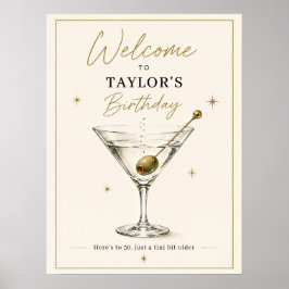 Een Tini Bit Older Martini Verjaardags Welkom Post Poster