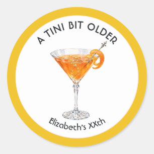 Een Tini Bit Older Martini Verjaardagsfeest Ronde Sticker