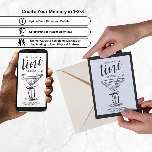 Een Tini Bitje Ouder - Klasse Martini Thema Kaart