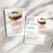 Een Tini Dichter Roze Strik Espresso Martini Bruid Kaart