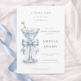Een Tini Eén Stofblauwe Martini Strik Jongens Baby Kaart