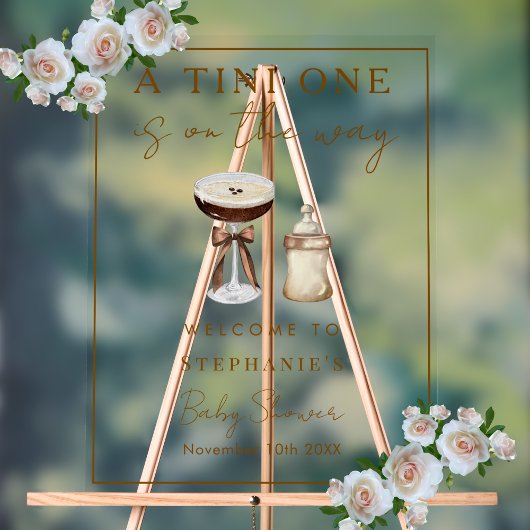 Een Tini Espresso Martini Baby shower welkomstbord Acryl Bord
