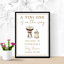 Een Tini Espresso Martini Baby shower welkomstbord