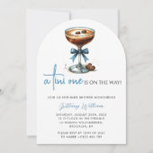 Een Tini One Baby shower Blue Bow Arch Uitnodiging (Voorkant)