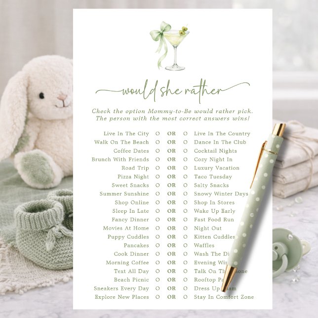 Een Tini One Baby Shower 'Would She Rather' Spel (Creator heeft geüpload)