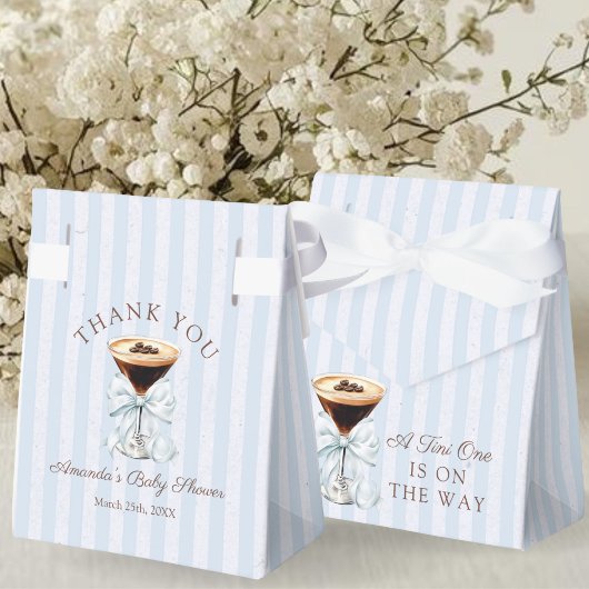 Een Tini One Espresso Martini Baby Shower Cadeau Bedankdoosjes
