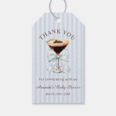 Een tini One Espresso Martini Baby Shower Cadeaulabel (Voorkant)