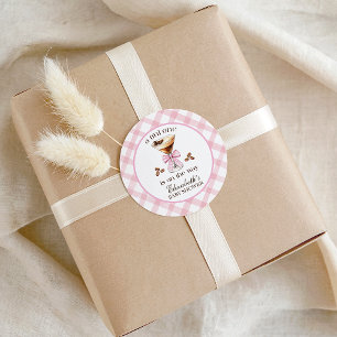 Een Tini One Espresso Martini Roze Strik Baby Show Ronde Sticker