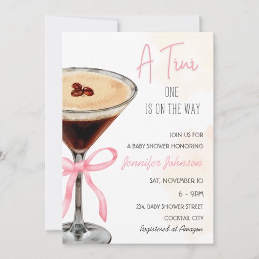 Een Tini One Expresso Martini Baby shower Kaart (Voorkant)