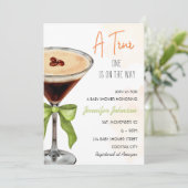 Een Tini One Expresso Martini Baby shower Kaart (Staand voorkant)
