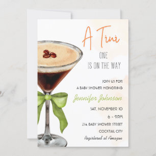 Een Tini One Expresso Martini Baby shower Kaart