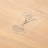 Een Tini One Hand Drawn Martini Baby shower Acryl Uitnodigingen (Laagn)