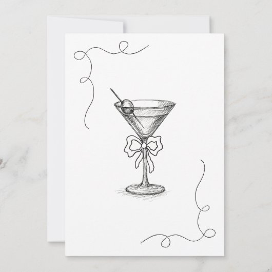 Een Tini One Hand Drawn Martini Baby shower Kaart (Achterkant)