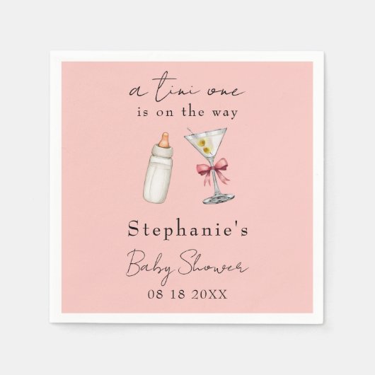 Een Tini One is een van de manier roze Martini Bab Servet (Voorkant)