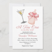 Een Tini One is onderweg, Martini Girl baby shower Kaart (Voorkant)