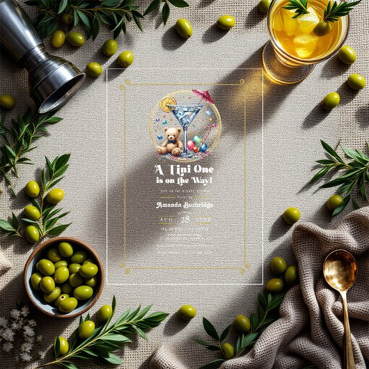 Een Tini One is onderweg naar Baby shower Clear Acryl Uitnodigingen