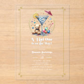 Een Tini One is onderweg naar Baby shower Clear Acryl Uitnodigingen (Voorkant)