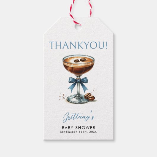 Een Tini One is onderweg naar het Baby shower Cadeaulabel (Voorkant)