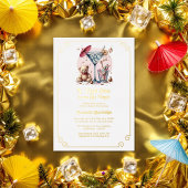 Een Tini One is onderweg naar het Baby shower Folie Uitnodiging