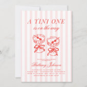 Een Tini One is onderweg naar het Baby shower Kaart (Voorkant)